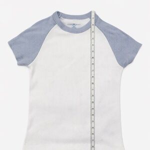 Brandy Melville women’s  Blue and White Short Sleeve Tee